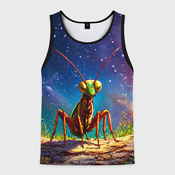 Мужская майка без рукавов Богомол и звездное небо