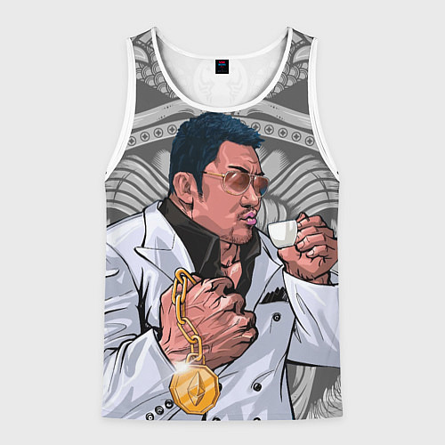 Мужская майка без рукавов Ма Дон Сок - якудза с капучино / 3D-Белый – фото 1