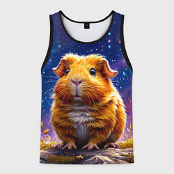 Мужская майка без рукавов Морская свинка в космосе