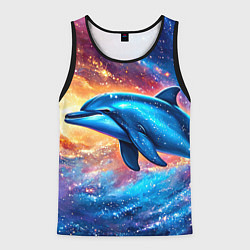 Мужская майка без рукавов Дельфин в космосе