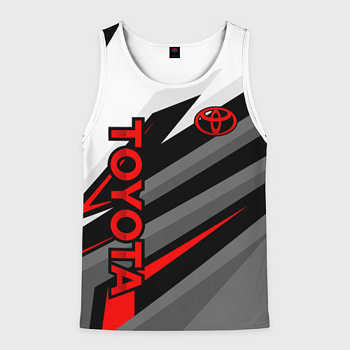 Мужская майка без рукавов Toyota - белый и красный / 3D-Белый – фото 1