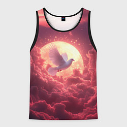Мужская майка без рукавов Голубь на фоне луны