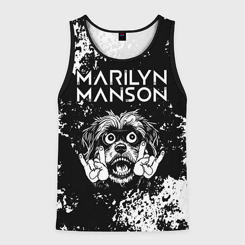 Мужская майка без рукавов Marilyn Manson рок пес / 3D-Черный – фото 1