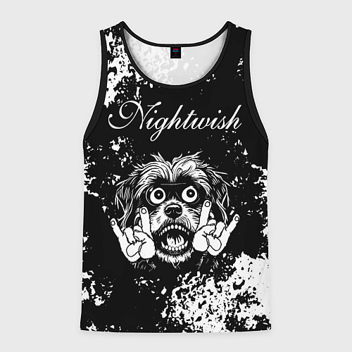 Мужская майка без рукавов Nightwish рок пес / 3D-Черный – фото 1