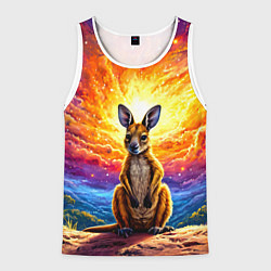 Мужская майка без рукавов Кенгуру в космосе