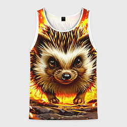 Мужская майка без рукавов Еж в огне