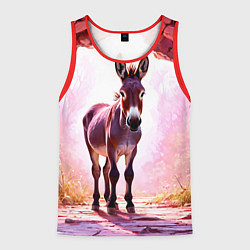 Мужская майка без рукавов Осел в розовом свете