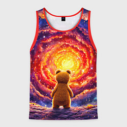 Мужская майка без рукавов Медвежонок смотрит в космос