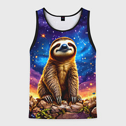 Мужская майка без рукавов Ленивец и звездное небо