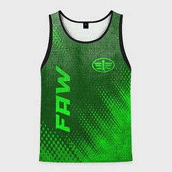 Майка-безрукавка мужская FAW - green gradient вертикально, цвет: 3D-черный