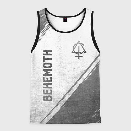 Мужская майка без рукавов Behemoth - white gradient вертикально / 3D-Черный – фото 1