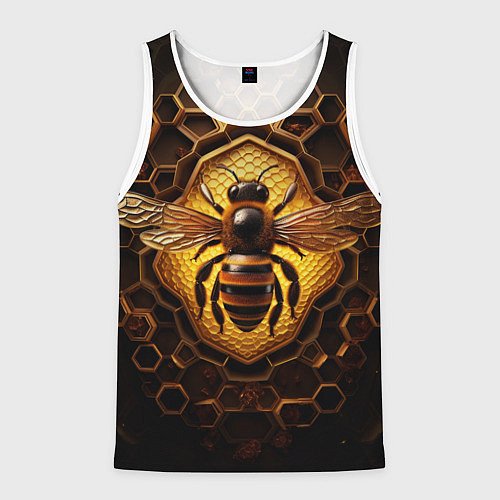 Мужская майка без рукавов Золотая пчела / 3D-Белый – фото 1