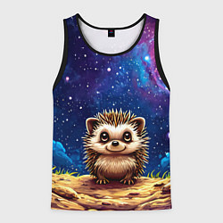 Мужская майка без рукавов Ежик и звездное небо