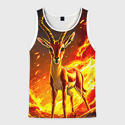 Мужская майка без рукавов Газель в огне