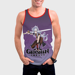 Майка-безрукавка мужская Разор из Геншин, цвет: 3D-красный — фото 2