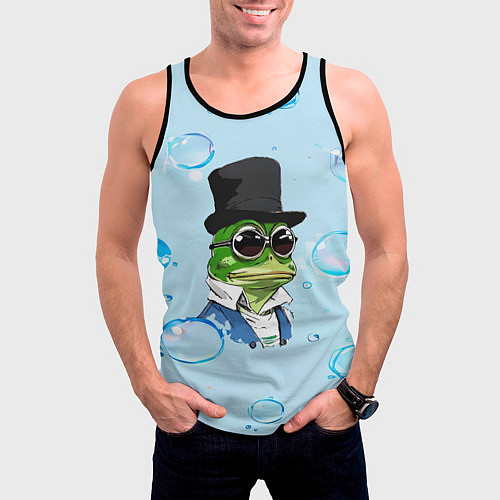 Мужская майка без рукавов Pepe в шляпе / 3D-Черный – фото 3