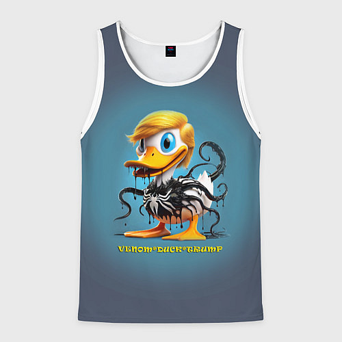 Мужская майка без рукавов Веном-утёнок-Трамп коллаба / 3D-Белый – фото 1