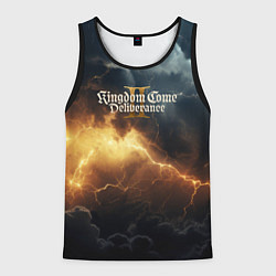 Мужская майка без рукавов Kingdom Come Deliverance 2 лого на черном небе