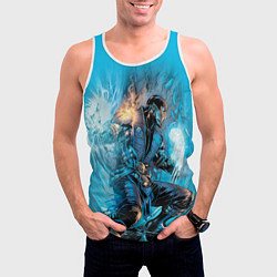 Майка-безрукавка мужская Mortal Kombat - Sub-Zero, цвет: 3D-белый — фото 2