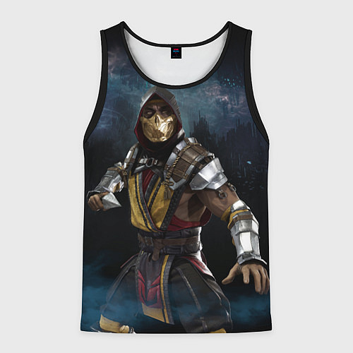 Мужская майка без рукавов Mortal Kombat - Скорпион / 3D-Черный – фото 1