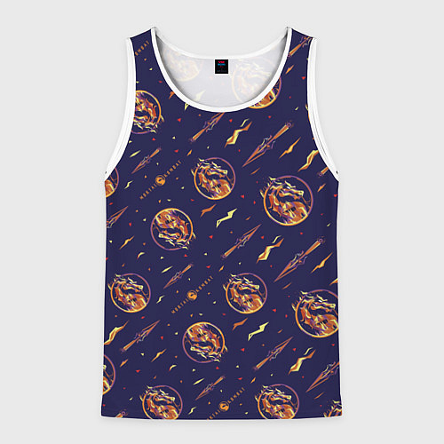 Мужская майка без рукавов Mortal Kombat logo pattern / 3D-Белый – фото 1