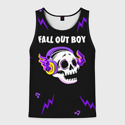 Мужская майка без рукавов Fall Out Boy неоновый череп