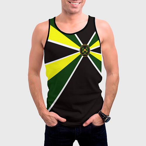 Мужская майка без рукавов Мотострелковые войска: шеврон без текста / 3D-Черный – фото 3