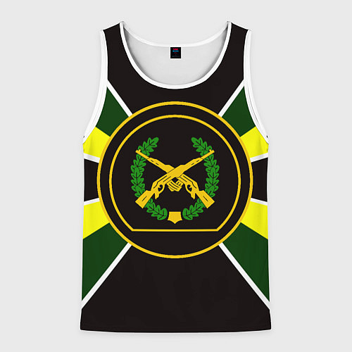 Мужская майка без рукавов Мотострелковые войска: шеврон без текста / 3D-Белый – фото 1