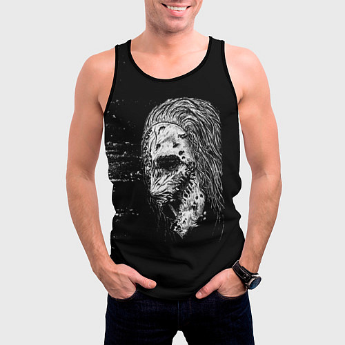 Мужская майка без рукавов Слипкнот кори / 3D-Черный – фото 3