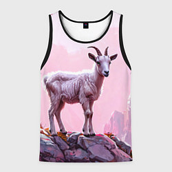 Мужская майка без рукавов Козлик в розовом свете