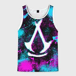 Майка-безрукавка мужская Assassins creed shadows - neon color, цвет: 3D-белый