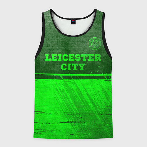 Мужская майка без рукавов Leicester City - green gradient посередине / 3D-Черный – фото 1