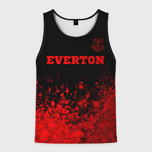 Мужская майка без рукавов Everton - red gradient посередине / 3D-Черный – фото 1