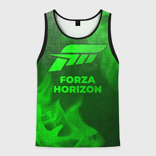 Мужская майка без рукавов Forza Horizon - green gradient / 3D-Черный – фото 1