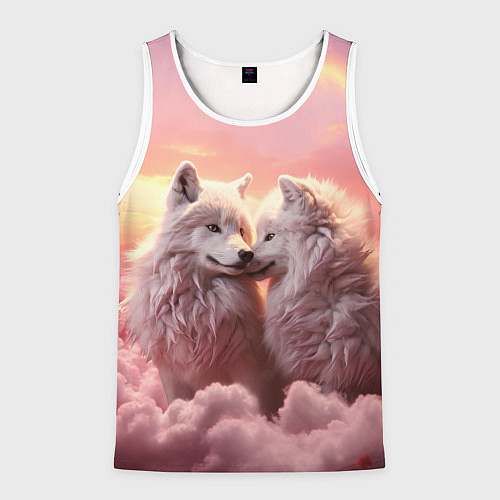 Мужская майка без рукавов Волчья страсть / 3D-Белый – фото 1