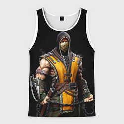 Майка-безрукавка мужская Mortal kombat - Scorpion, цвет: 3D-белый