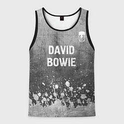 Майка-безрукавка мужская David Bowie - grey gradient посередине, цвет: 3D-черный