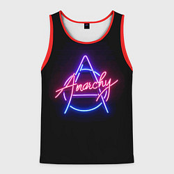 Мужская майка без рукавов Анархия - неоновое свечение