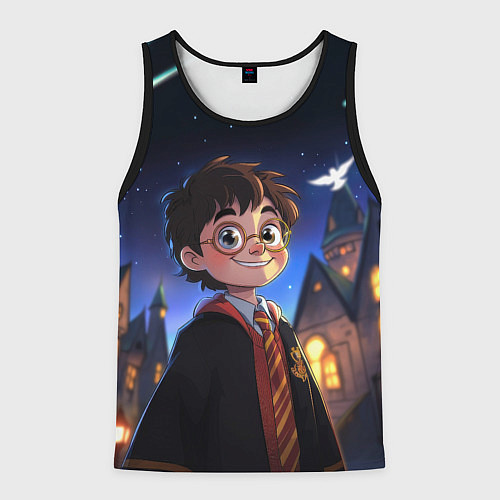 Мужская майка без рукавов Гарри Поттер и кометы / 3D-Черный – фото 1