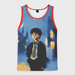 Мужская майка без рукавов Гарри Поттер рисунок акварелью