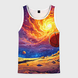 Мужская майка без рукавов Баскетбольный мяч и космос