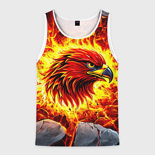 Мужская майка без рукавов Атланта Хокс в огне / 3D-Белый – фото 1