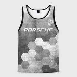 Майка-безрукавка мужская Porsche - grey gradient посередине, цвет: 3D-черный