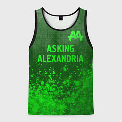 Майка-безрукавка мужская Asking Alexandria - green gradient посередине, цвет: 3D-черный