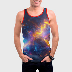 Майка-безрукавка мужская Космическая текстура фон, цвет: 3D-красный — фото 2