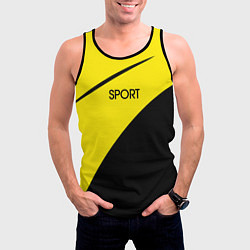 Майка-безрукавка мужская Sport жёлто-чёрный двуцветный, цвет: 3D-черный — фото 2