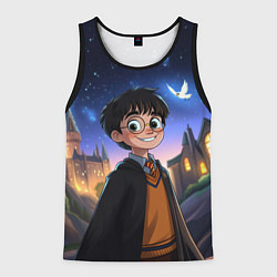 Майка-безрукавка мужская Счастливый Гарри Поттер, цвет: 3D-черный