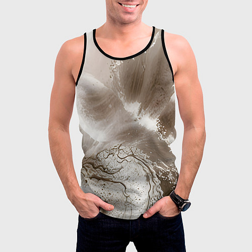 Мужская майка без рукавов Песок и вода / 3D-Черный – фото 3