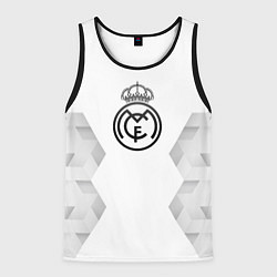 Майка-безрукавка мужская Real Madrid white poly, цвет: 3D-черный