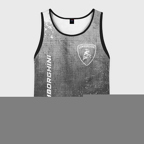 Мужская майка без рукавов Lamborghini - grey gradient вертикально / 3D-Черный – фото 1
